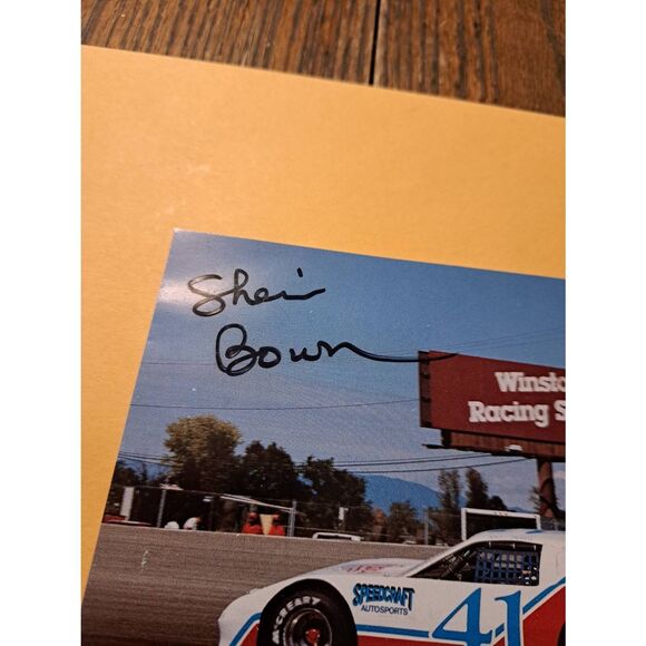 Autographed 1990 Sheri Bown NASCAR Driver Card #41 Winston Racing Series 5x7 VTG - Picture 3 of 3